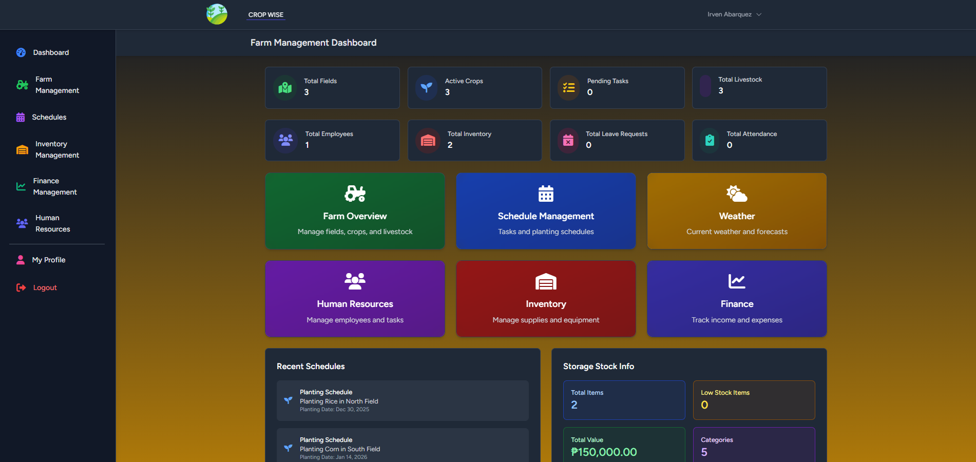 Cropwise Farm Management Dashboard
